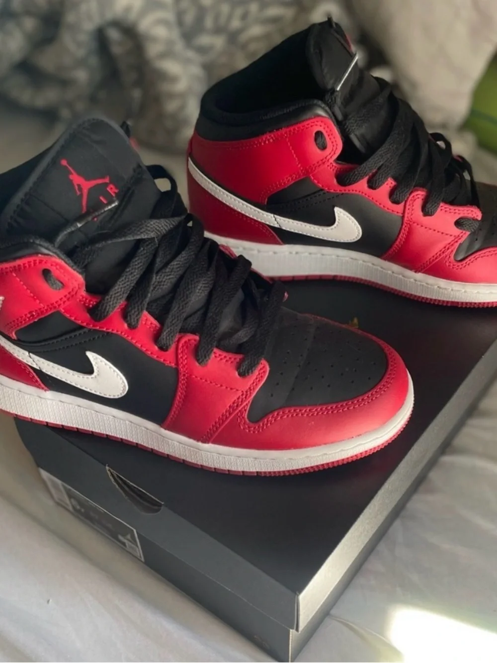 Nike Kids Red, Black & White High-Top Sneakers